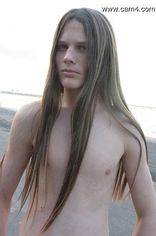 Long hair boy shower curvy